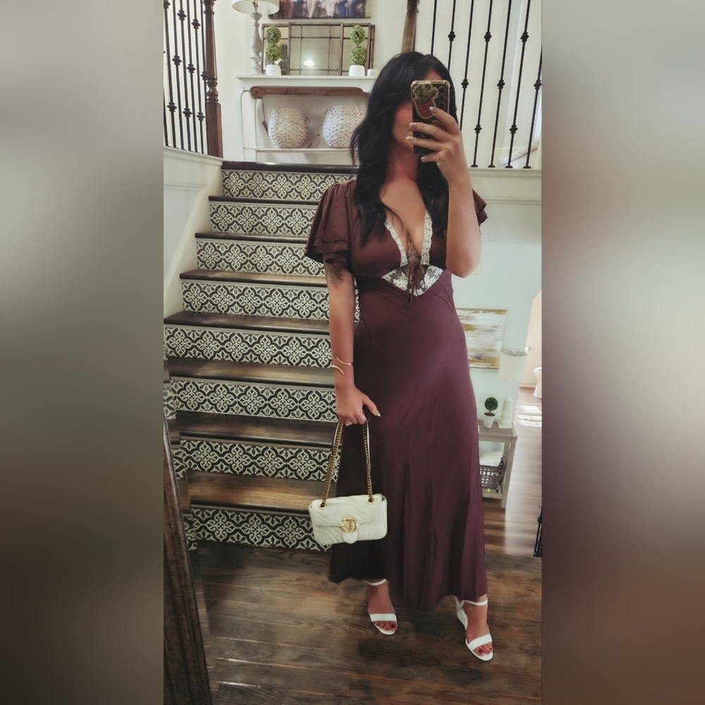 Fortunate One Elegant Silky Brown Women's Dress